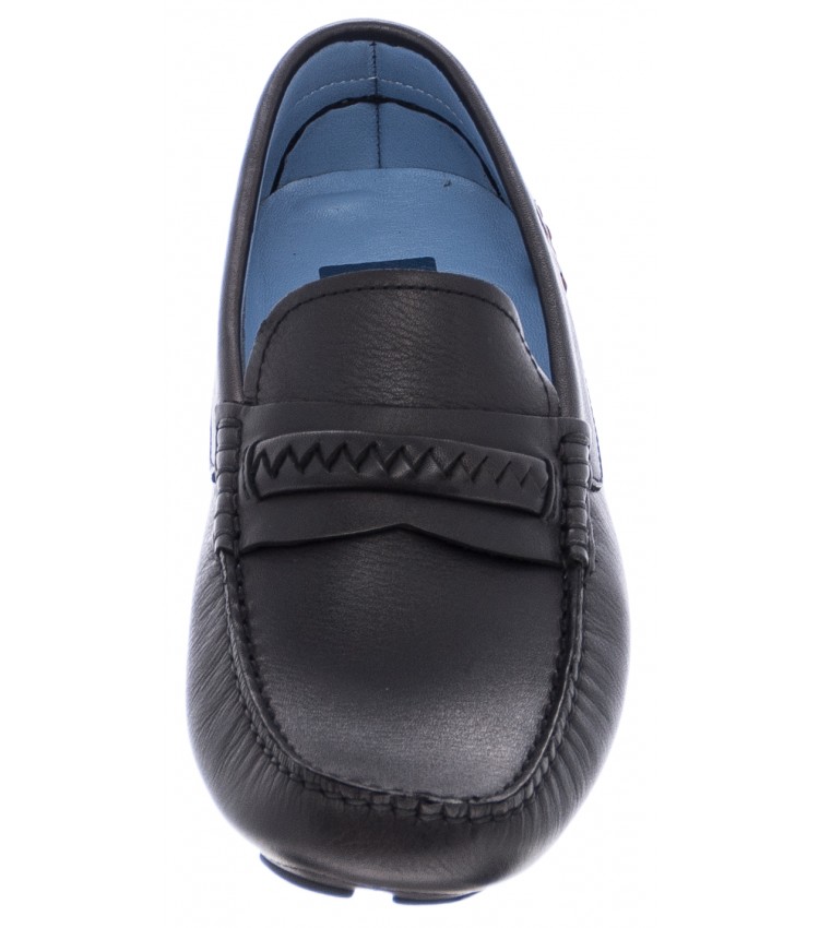 Ανδρικά Μοκασίνια L6095 Μαύρο Δέρμα Boss shoes