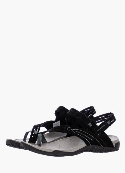 Γυναικεία Flats J55366 Μαύρο Δέρμα Νούμπουκ Merrell
