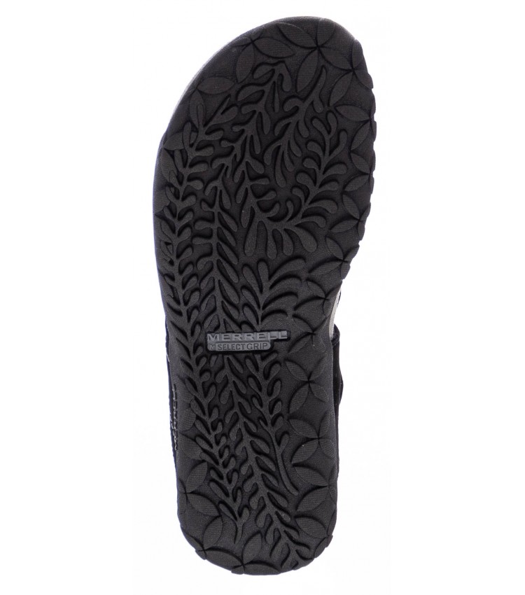 Women Flip Flops & Sandals J55366 Black Nubuck Leather Merrell