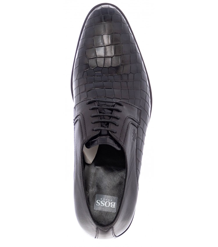Ανδρικά Παπούτσια Δετά M6310.C Μαύρο Δέρμα Boss shoes