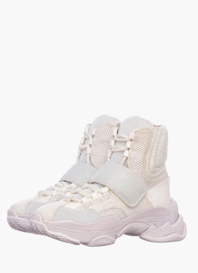 Γυναικεία Παπούτσια Casual Embed.Sneaker Άσπρο Ύφασμα Jeffrey Campbell