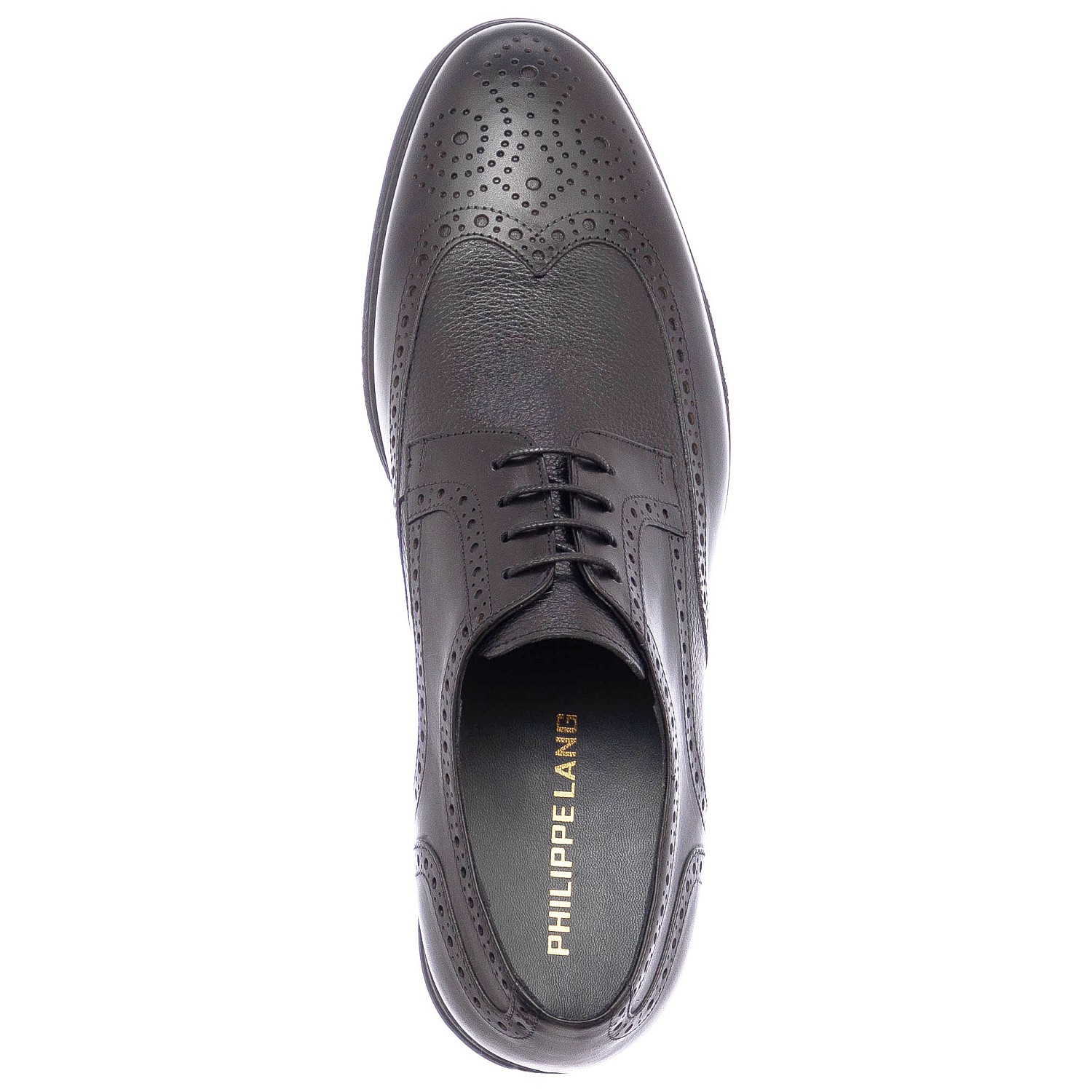 Men Shoes 4663 Black Leather Philippe Lang Men Shoes 4663 Black Leather Philippe Lang