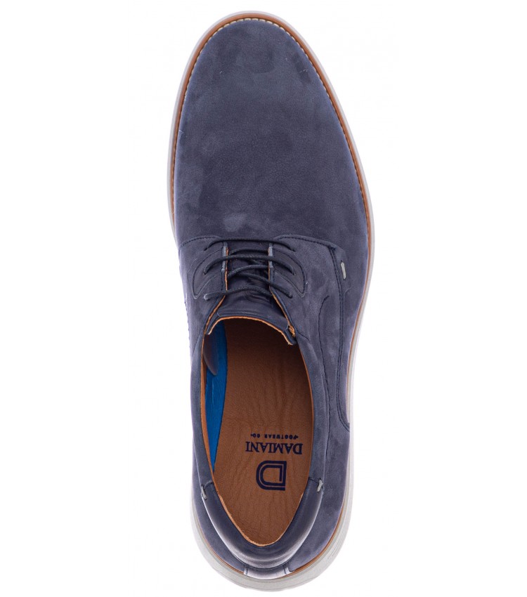 Men Shoes 2200 Blue Nubuck Leather Damiani