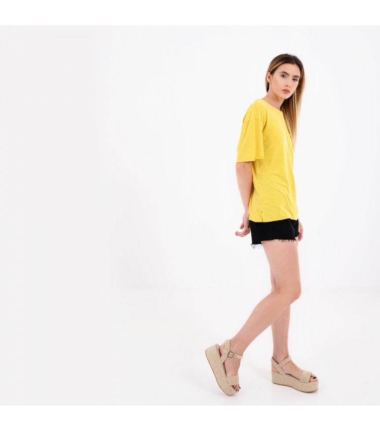 Γυναικείες Μπλούζες - Τοπ Canyon.Essential Κίτρινο Modal Superdry