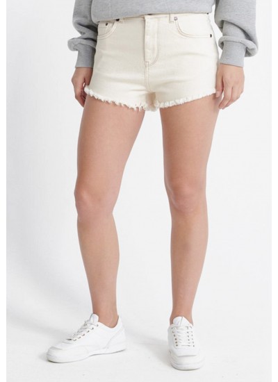 Women Skirts - Shorts Cut.Off Beige Cotton Superdry