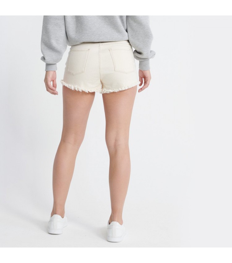 Women Skirts - Shorts Cut.Off Beige Cotton Superdry