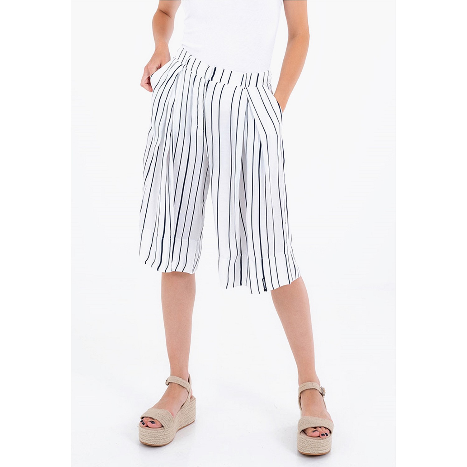Γυναικείες Φούστες - Σορτς Edit.Culotte Άσπρο Βισκόζη Superdry