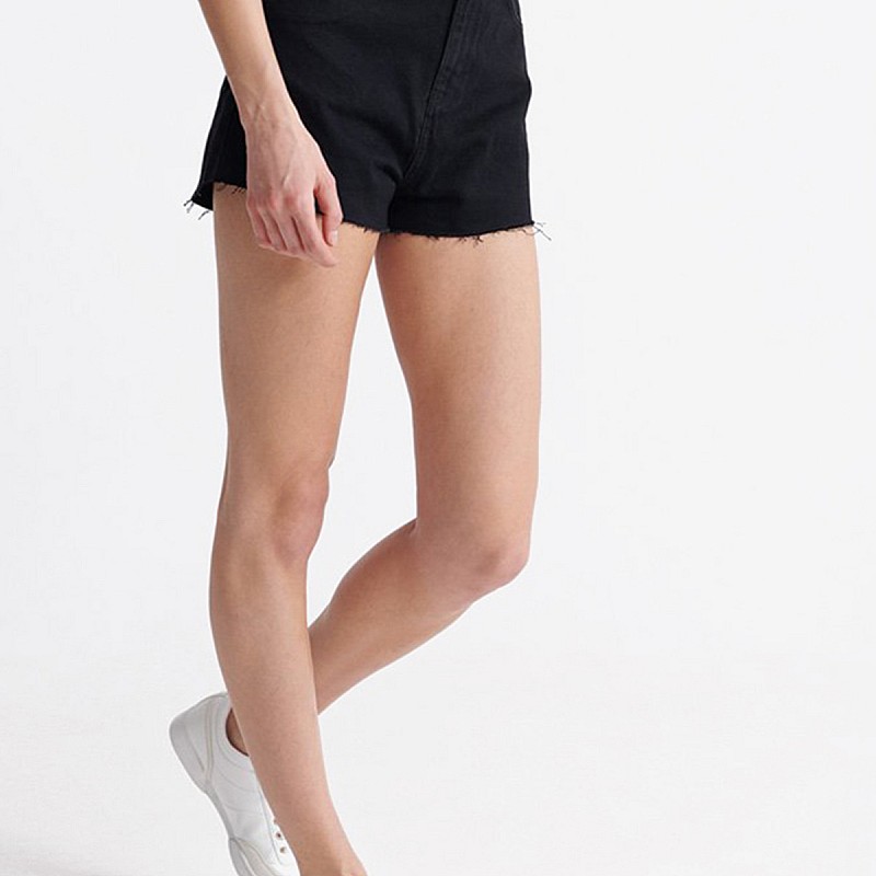 Women Skirts - Shorts Ruby.Cut Black Cotton Superdry