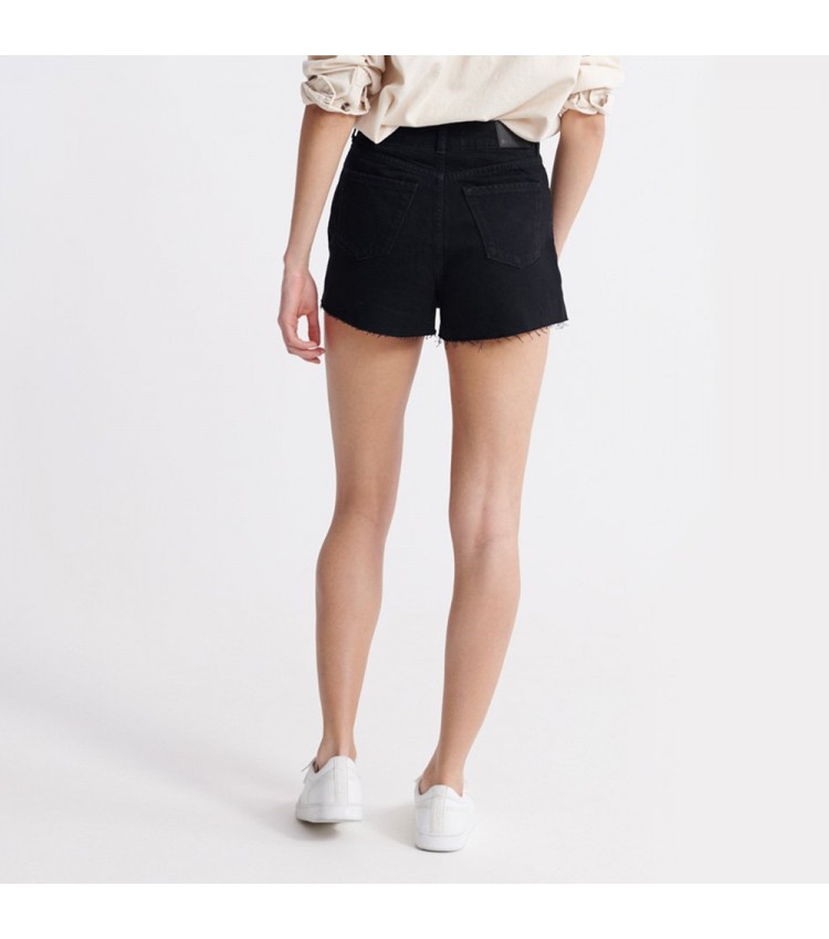 Women Skirts - Shorts Ruby.Cut Black Cotton Superdry