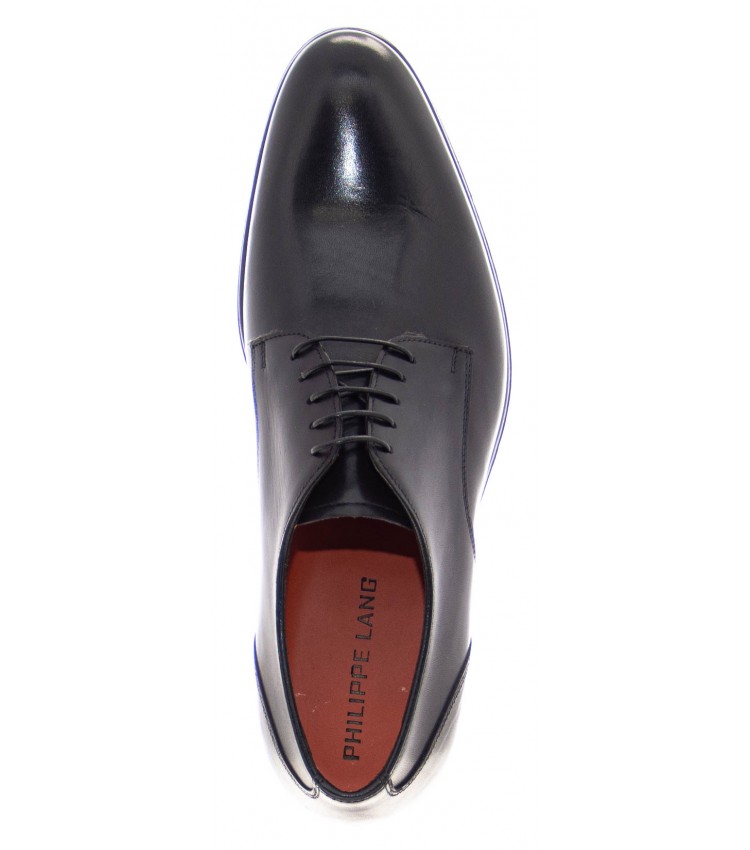 Men Shoes 1105 Black Leather Philippe Lang