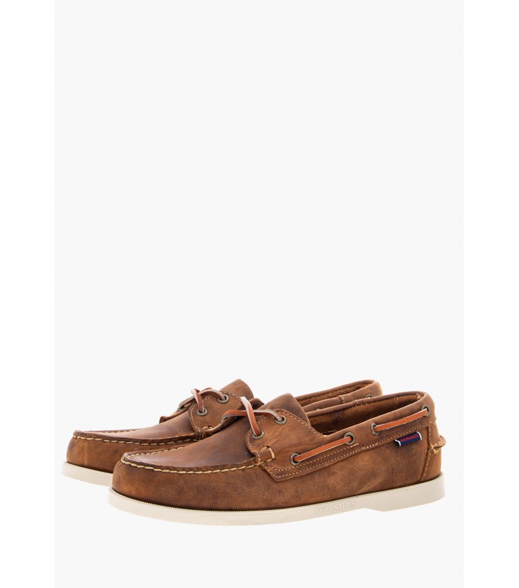 Men Sailing shoes Docksides.Crazy Brown Oily Leather Sebago