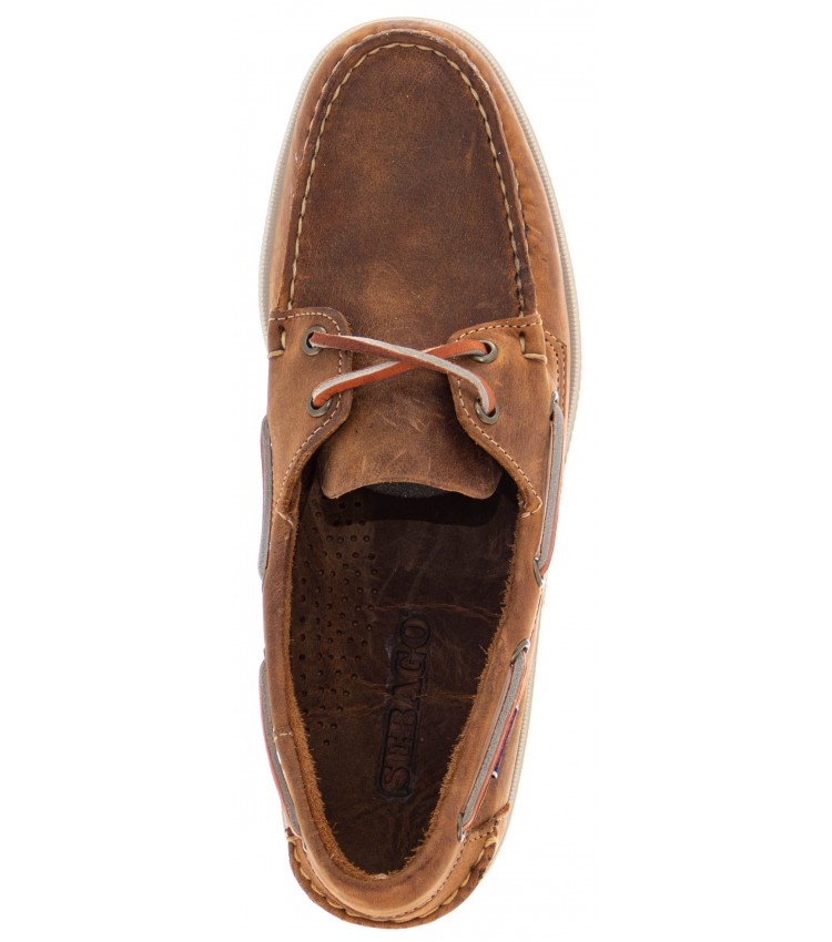 Men Sailing shoes Docksides.Crazy Brown Oily Leather Sebago