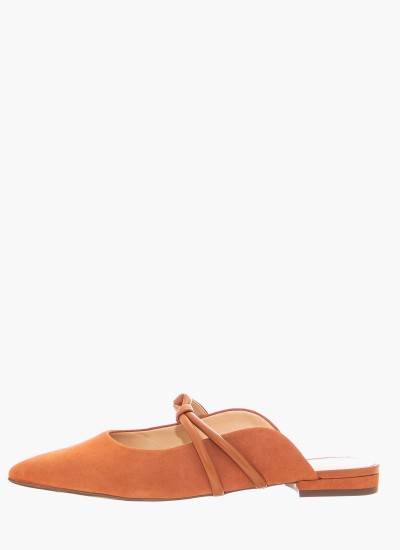 Γυναικεία Mules 11011 Πορτοκαλί ECOsuede Arezzo