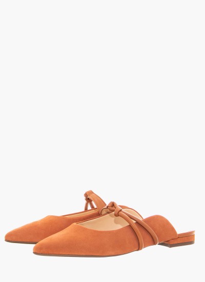 Γυναικεία Mules 11011 Πορτοκαλί ECOsuede Arezzo