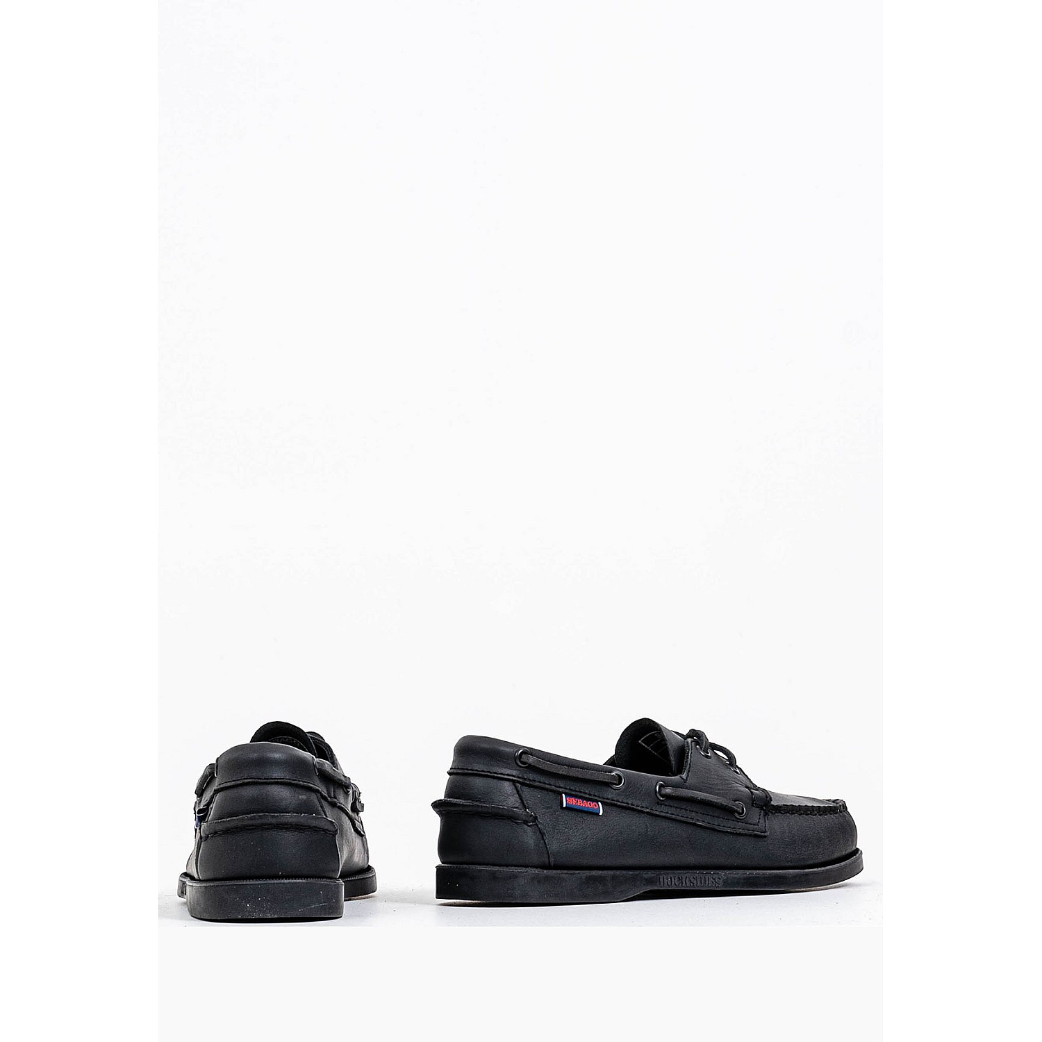 Men Sailing shoes Docksides.Port Black Leather Sebago Men Sailing shoes Docksides.Port Black Leather Sebago