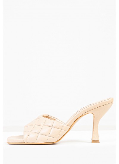 Γυναικεία Mules Zania.Strip Ασημί Δέρμα Carmens