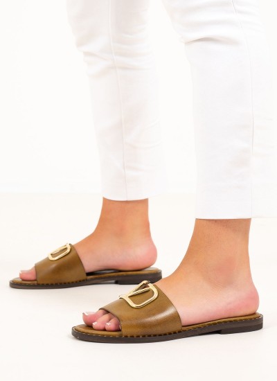 Γυναικεία Flats Gizeh.Big.Buckle Μαύρο Δέρμα Birkenstock