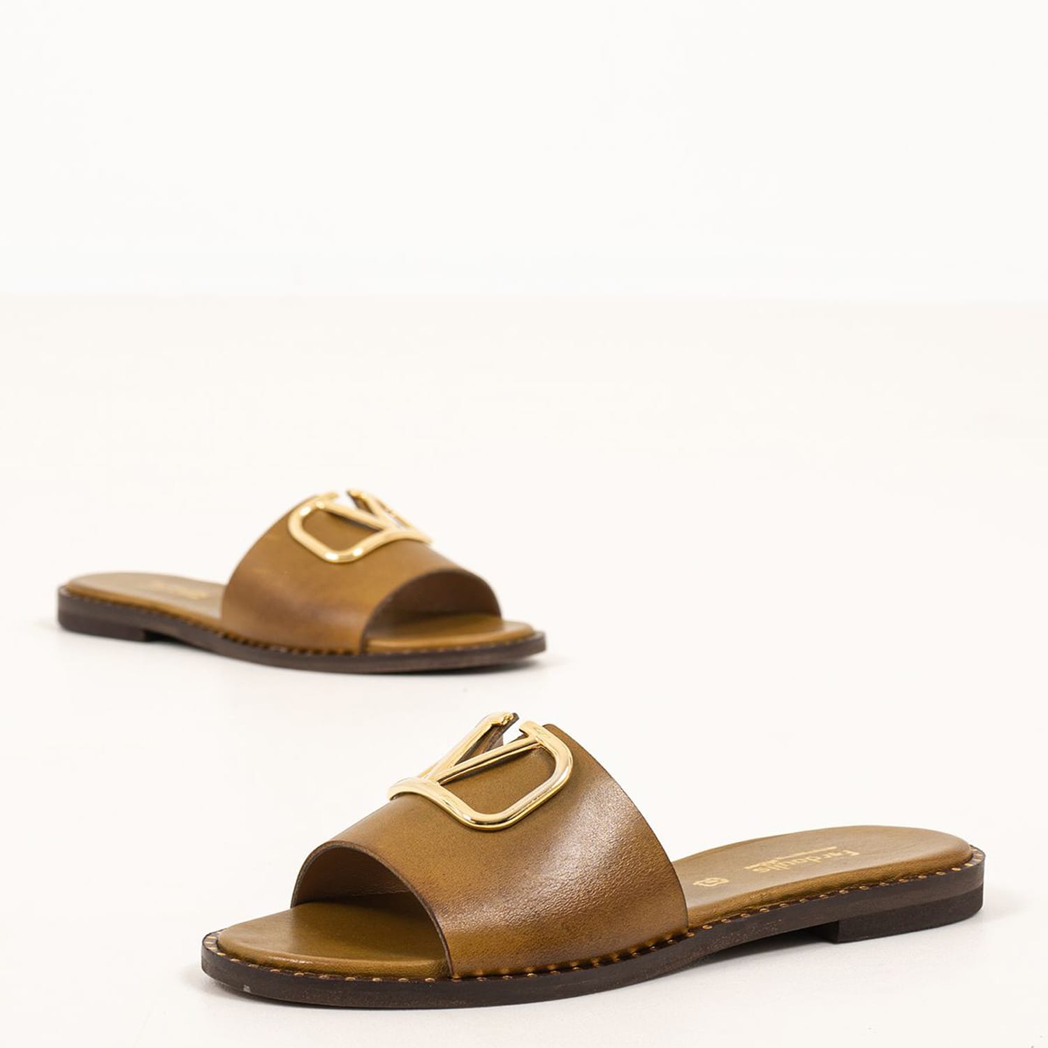 Γυναικεία Flats 2125.117134 Λαδί Δέρμα MF Γυναικεία Flats 2125.117134 Λαδί Δέρμα MF