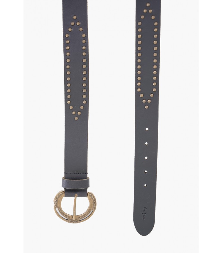 Women Belts Flora Black Leather Pepe Jeans