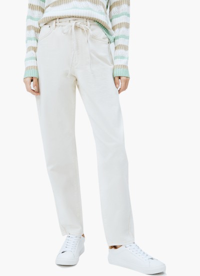 Γυναικεία Παντελόνια Rachel.Β Μπεζ Βαμβάκι Pepe Jeans