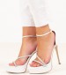 Women Sandal High 1008G11 White Leather Mourtzi