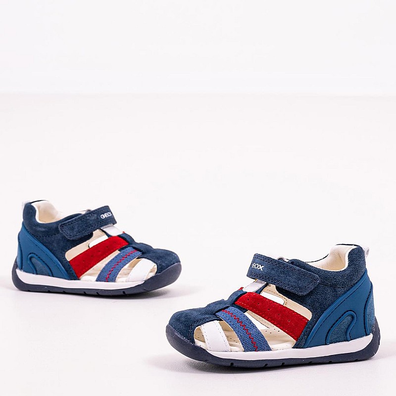 Kids Flip Flops & Sandals Each.B Blue Suede Leather Geox