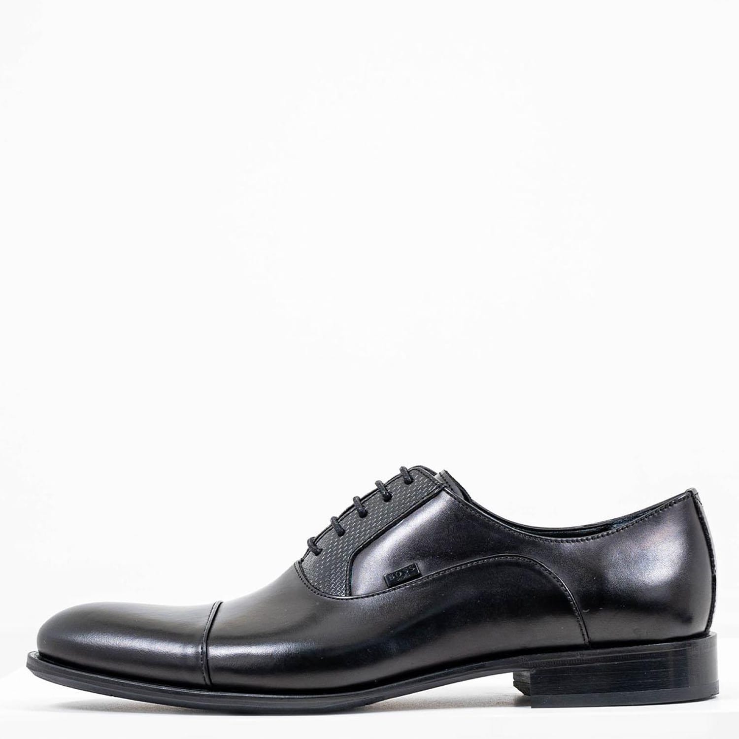 Ανδρικά Παπούτσια Δετά Q5625 Μαύρο Δέρμα Boss shoes