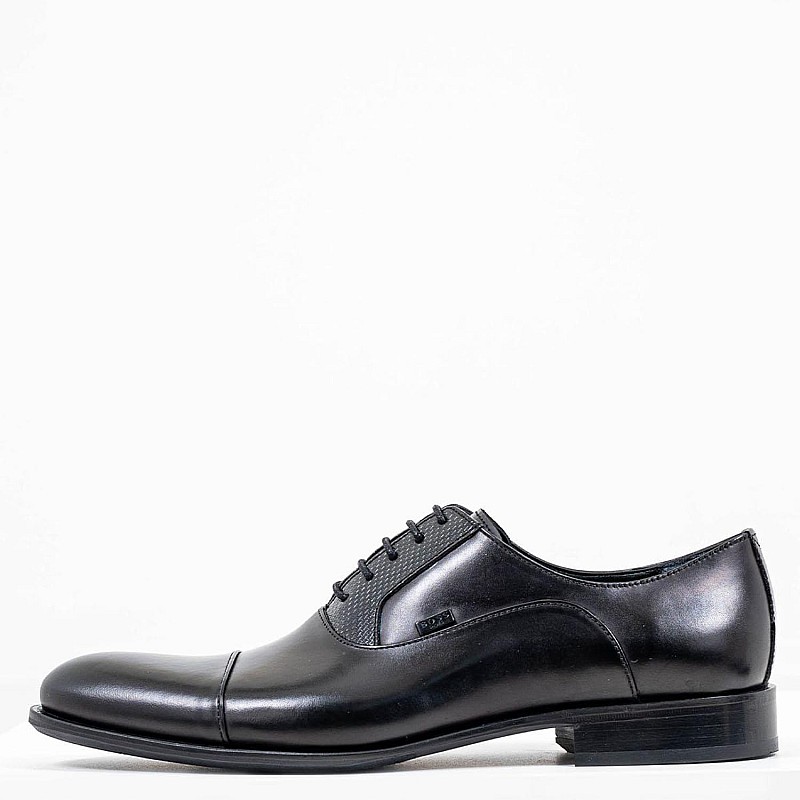 Ανδρικά Παπούτσια Δετά Q5625 Μαύρο Δέρμα Boss shoes