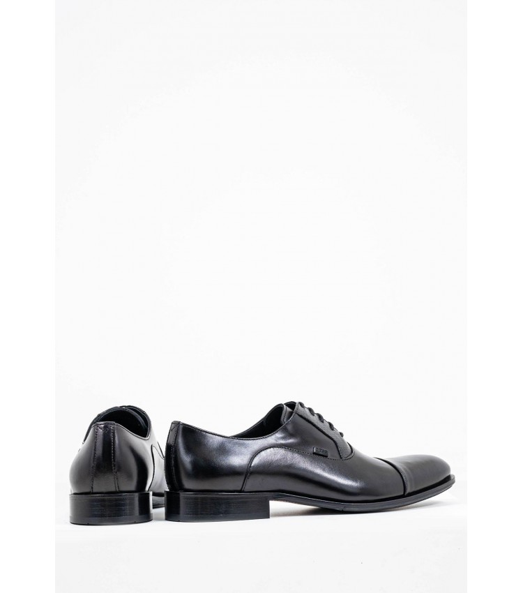 Ανδρικά Παπούτσια Δετά Q5625 Μαύρο Δέρμα Boss shoes