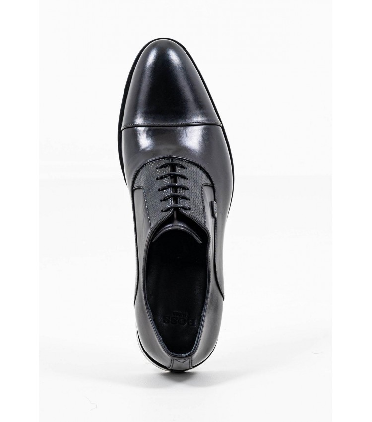 Men Shoes Q5625 Black Leather Boss shoes