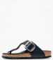 Γυναικεία Flats Gizeh.Big.Buckle Μαύρο Δέρμα Birkenstock