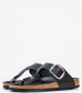 Γυναικεία Flats Gizeh.Big.Buckle Μαύρο Δέρμα Birkenstock