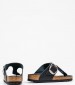 Γυναικεία Flats Gizeh.Big.Buckle Μαύρο Δέρμα Birkenstock