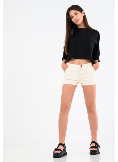 Γυναικείες Φούστες - Σορτς Chino.Shorts.H Μπεζ Βαμβάκι Superdry