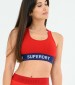 Women T-Shirts - Tops Essential.Bra Red Cotton Superdry