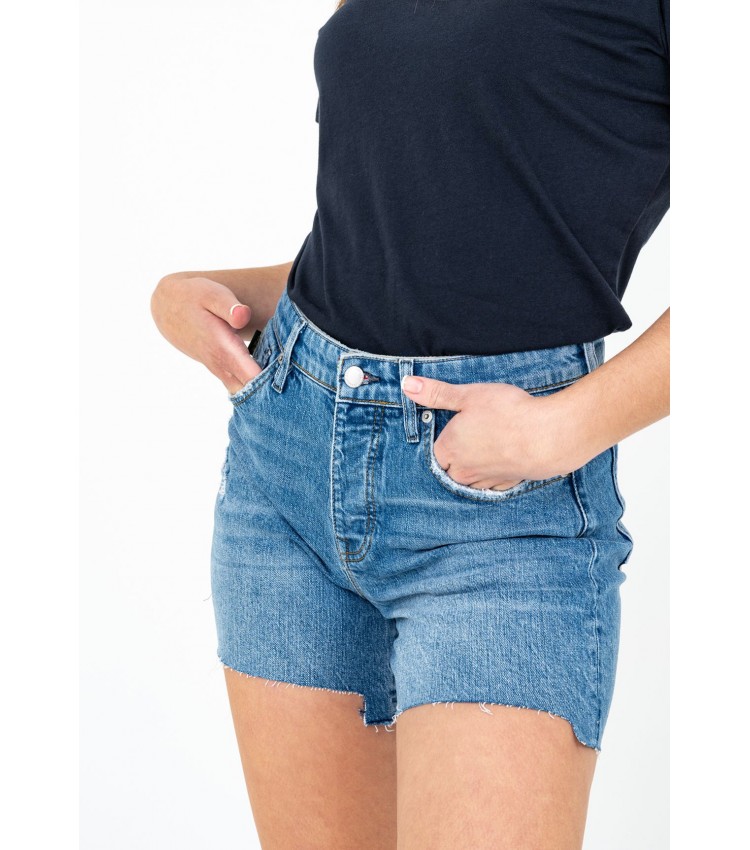 Women Skirts - Shorts Mid.Rise Blue Cotton Superdry