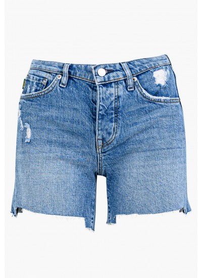 Women Skirts - Shorts Mid.Rise Blue Cotton Superdry