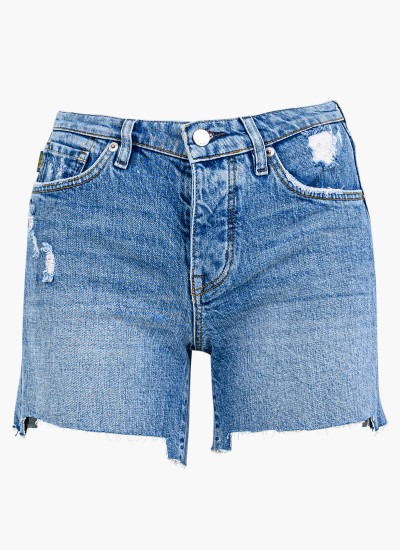 Women Skirts - Shorts Cut.Off Blue Cotton Superdry