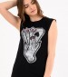 Women T-Shirts - Tops Military.Vest Black Cotton Superdry