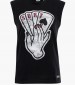 Women T-Shirts - Tops Military.Vest Black Cotton Superdry