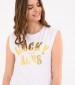 Women T-Shirts - Tops Military.Vest White Cotton Superdry