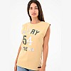 Women T-Shirts - Tops Military.Vest Beige Cotton Superdry Women T-Shirts - Tops Military.Vest Beige Cotton Superdry