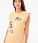 Women T-Shirts - Tops Military.Vest Beige Cotton Superdry