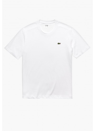 Men T-Shirts Sport.Br White Cotton Lacoste