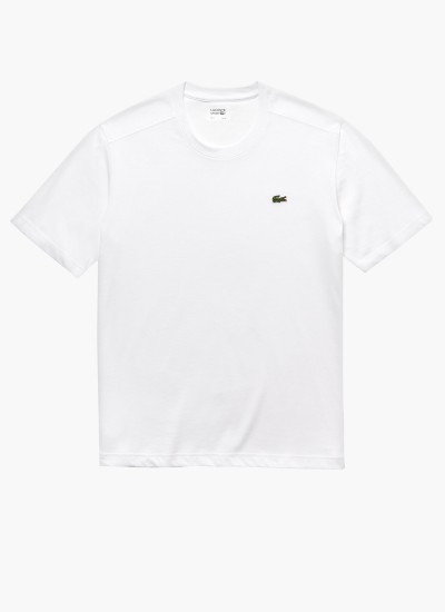 Ανδρικές Μπλούζες Sport.Br Άσπρο Βαμβάκι Lacoste