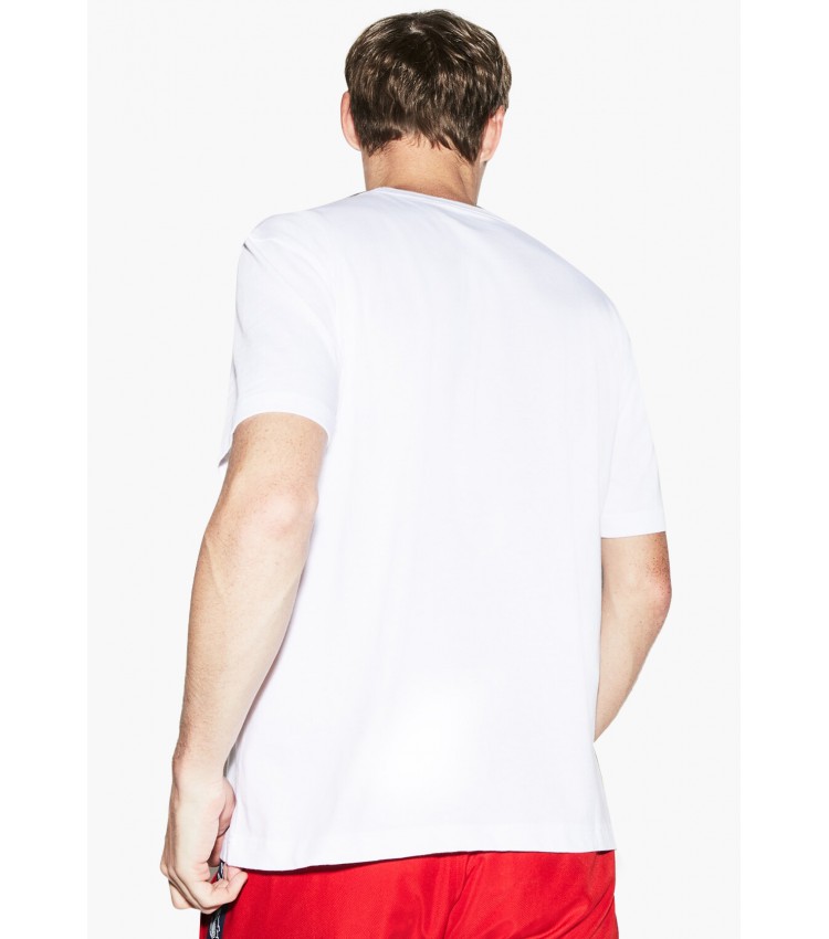 Men T-Shirts Sport.Br White Cotton Lacoste