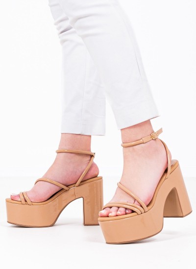 Women Sandal High S20744.0016.N Beige Leather Schutz