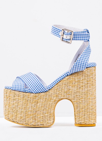 Γυναικείες Πλατφόρμες Ψηλές Riskybz Μπλε Ύφασμα Jeffrey Campbell