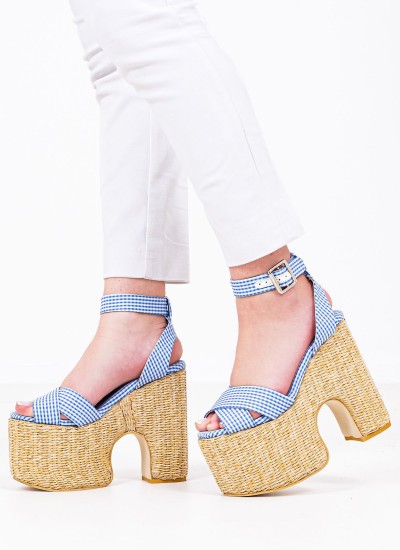 Γυναικείες Πλατφόρμες Ψηλές Riskybz Μπλε Ύφασμα Jeffrey Campbell