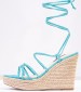 Women Platforms High Havefun Blue Suede Leather Nine West